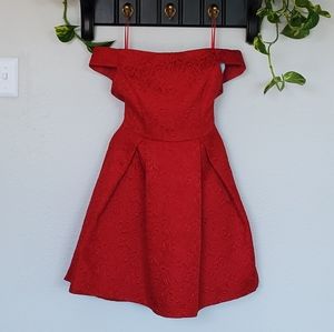 Off Shoulder Formal red dress